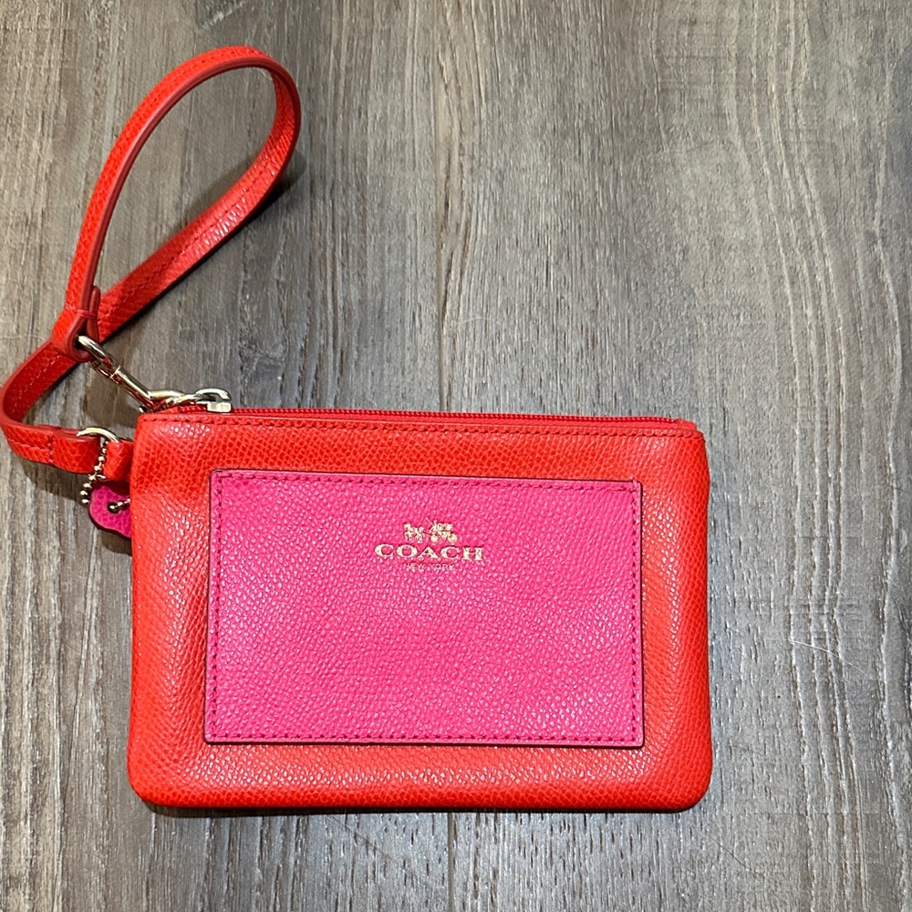 Coach Vibrant Red Wristlet Clutch